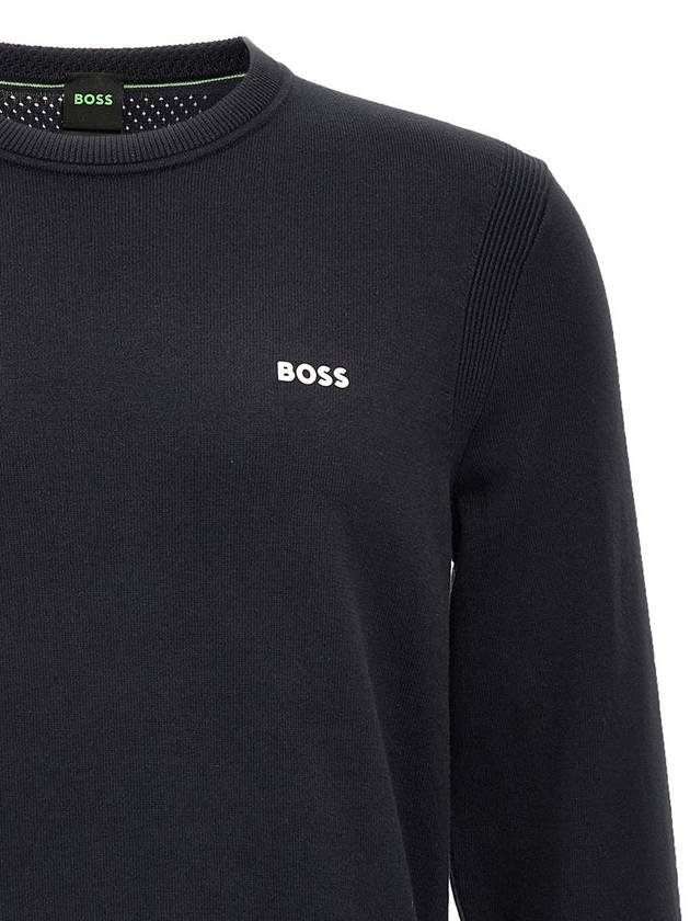 Logo Print Regular Fit Sweatshirt Navy - HUGO BOSS - BALAAN 4