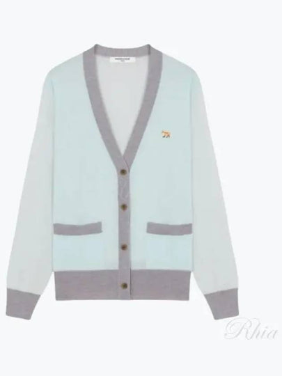 Baby Fox Patch Color Block Cardigan Peppermint - MAISON KITSUNE - BALAAN 2