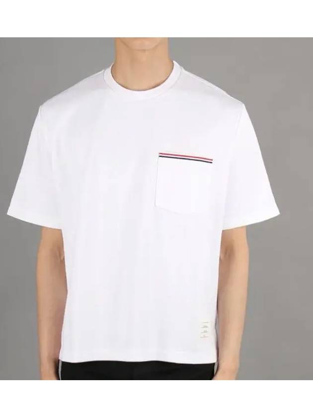 Cotton Oversized Pocket Short Sleeve T-Shirt White - THOM BROWNE - BALAAN 2