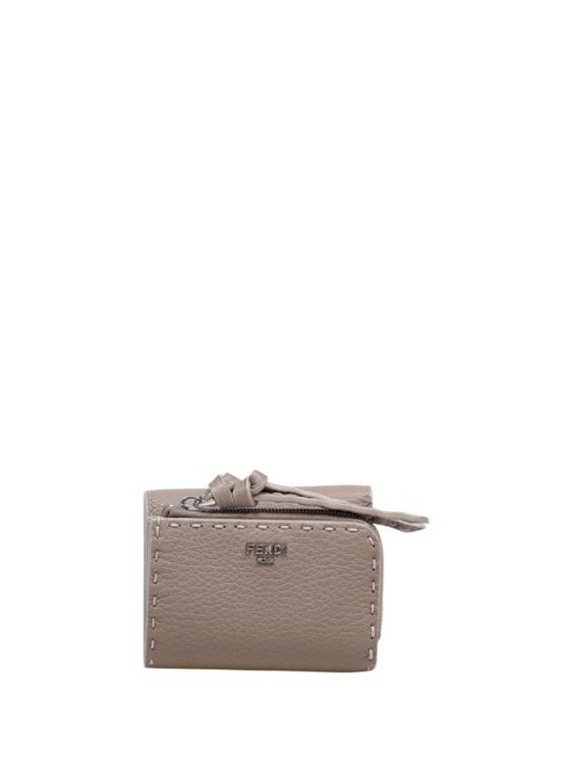 Peekaboo Micro Tri-Fold Half Wallet Grey - FENDI - BALAAN 1