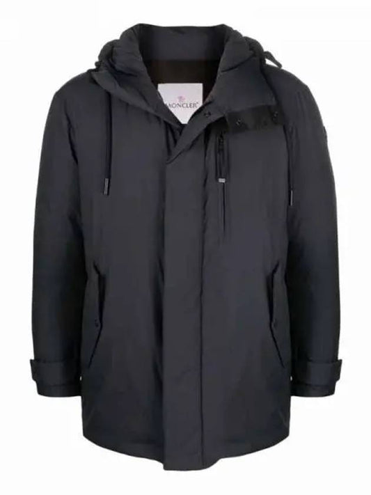 NAUDET Node black logo hood long down jacket men s padding 233531 - MONCLER - BALAAN 1