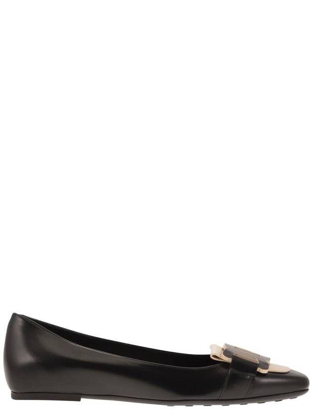 Kate Leather Ballerina Flat Black - TOD'S - BALAAN 2