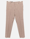 Men's Gingham Check Wool Straight Pants Beige Brown - BURBERRY - BALAAN 4