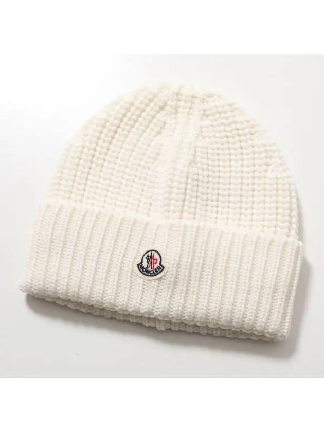 3B00048 M1131 030 Logo Patch Wool Beanie - MONCLER - BALAAN 1