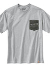 Camo pocket graphic short sleeve t shirt heather gray 105352 HGY - CARHARTT - BALAAN 4