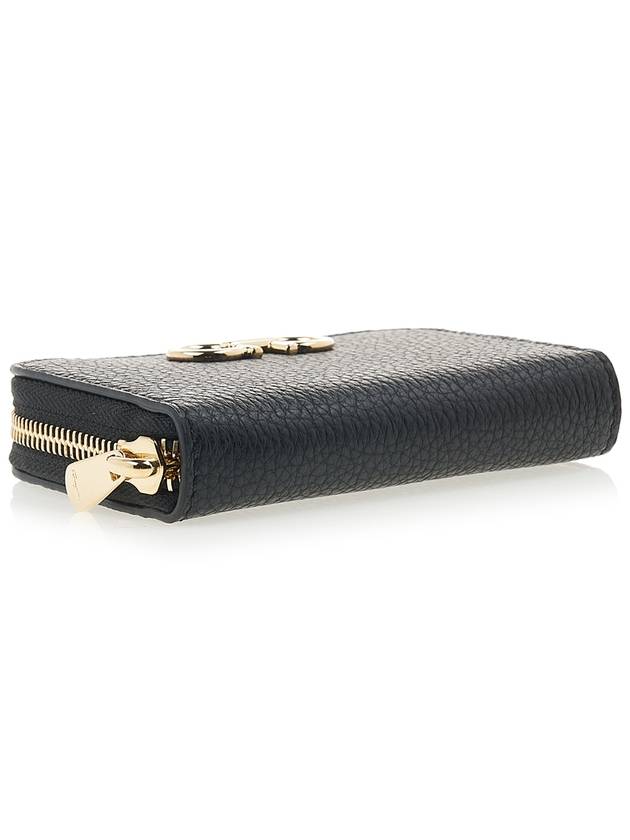 Women's Gancini Logo Zipper Card Wallet Black - SALVATORE FERRAGAMO - BALAAN 6