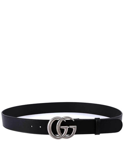 Double G Buckle Leather Belt Black - GUCCI - BALAAN 2