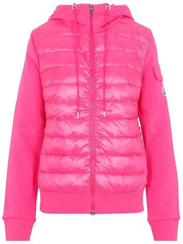 Women s Mix Knit Padded Jacket Pink 8G000 28 809DH 546 - MONCLER - BALAAN 1