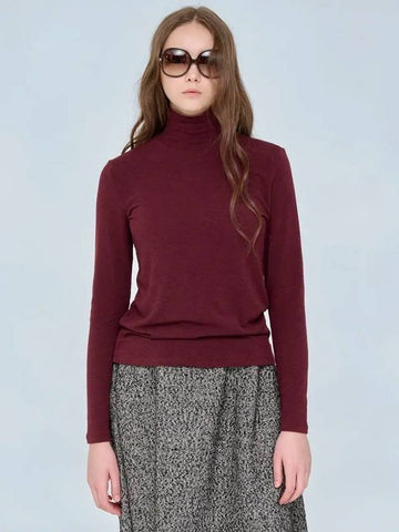 Wool Rayon Polarty Turtleneck Wine - VOYONN - BALAAN 1