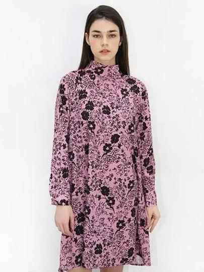 Turtleneck Flower Dress Pink - DAMAGE MNEMONIC - BALAAN 2