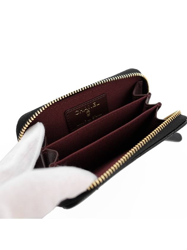 Classic Zipped Coin Purse Grained Calfskin & Gold Black - CHANEL - BALAAN 7