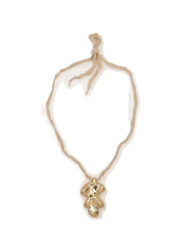 Leaf Pendant Necklace Gold - JIL SANDER - BALAAN 1