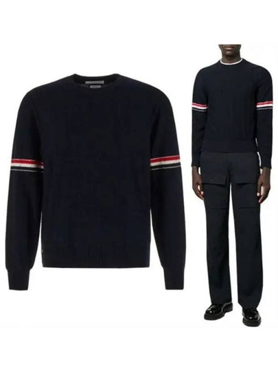 Wool Relaxed Pullover Knit Top Navy - THOM BROWNE - BALAAN 2