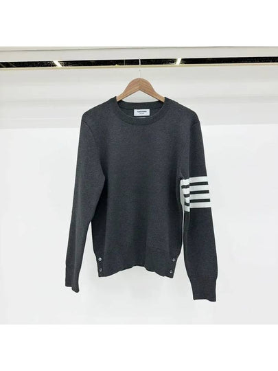 4 Bar Armband Milano Stitch Knit Top Mid Grey - THOM BROWNE - BALAAN 2