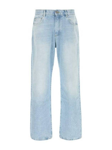 Washed Denim Straight Jeans Blue - BALMAIN - BALAAN 1