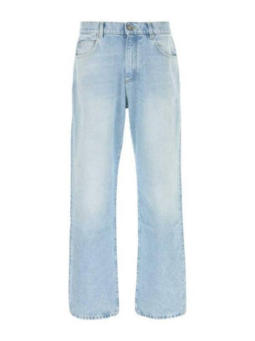 Washed Denim Straight Jeans Blue - BALMAIN - BALAAN 1