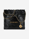 Shiny Calfskin 22 Small Shoulder Bag Black - CHANEL - BALAAN 2