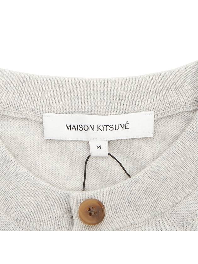 Bold Fox Head Patch Regular Cardigan Grey - MAISON KITSUNE - BALAAN 10