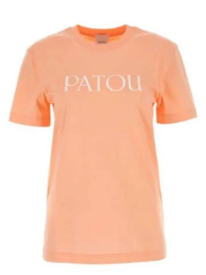 Logo Cotton Short Sleeve T-Shirt Orange - PATOU - BALAAN 2