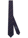 Men's Interlocking G Heart Silk Jacquard Tie Blue - GUCCI - BALAAN.