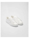 Triangle Logo Leather Re-Nylon Low Top Sneakers White - PRADA - BALAAN 2