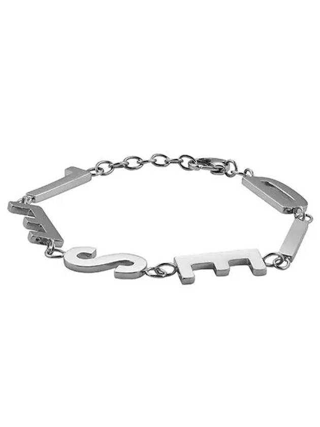 Logo Chain Stainless Steel Bracelet Silver - DIESEL - BALAAN 1