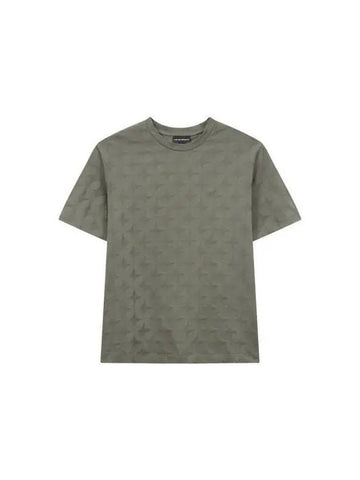 Men s Round Pattern Cotton T Shirt Fatigue - EMPORIO ARMANI - BALAAN 1