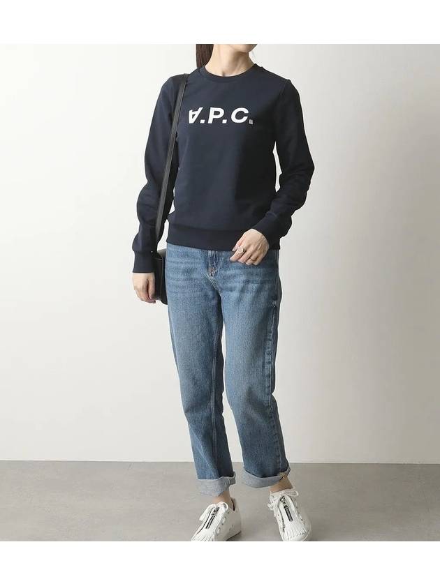 Sweatshirt Women's Viva Sweatshirt VPC Velvet Logo Navy COECQ F27644 - A.P.C. - BALAAN 2