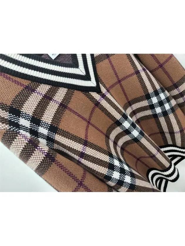 Maloney Check Cashmere Knit Top Brown - BURBERRY - BALAAN.