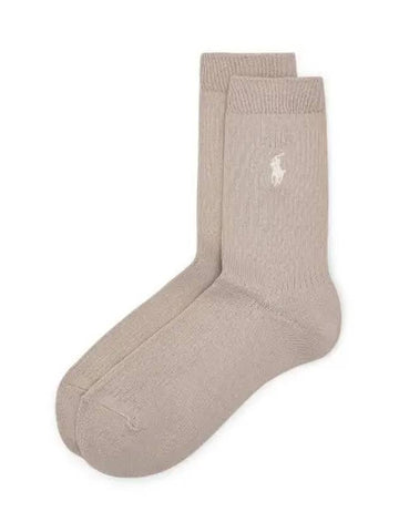 Polo Pony Logo Crew Socks Natural 101 - POLO RALPH LAUREN - BALAAN 1