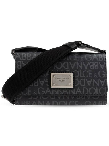 Dolce & Gabbana Shoulder Bag With Logo, Men's, Black - DOLCE&GABBANA - BALAAN 1