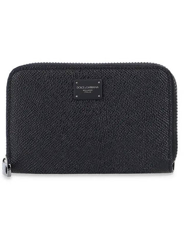 Logo Zipper Half Wallet Black - DOLCE&GABBANA - BALAAN 1