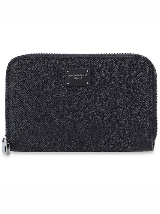 logo zipper bi-fold wallet black - DOLCE&GABBANA - BALAAN.