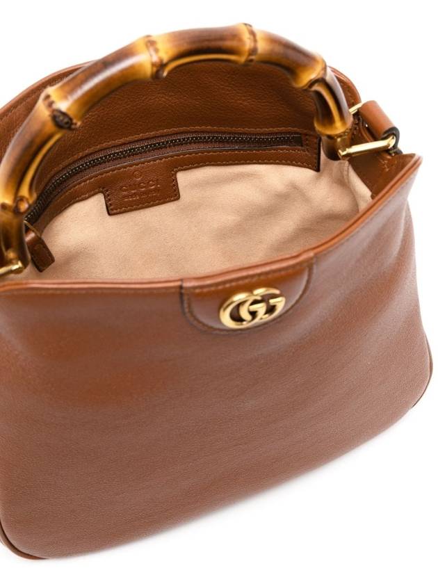 Diana Small Leather Tote Shoulder Bag Brown - GUCCI - BALAAN 4