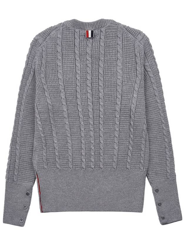 RWB Cable Wool Knit Top Grey - THOM BROWNE - BALAAN 3