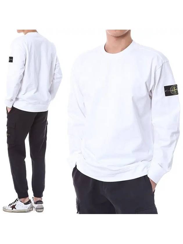 Men's Wappen Patch Crew Neck Sweatshirt White - STONE ISLAND - BALAAN 2