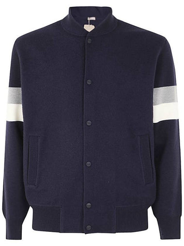 College Wool Bomber Jacket Navy - HERNO - BALAAN 1