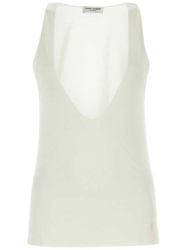 23 fw Silk Tank Top WITH Monogram Detail 761463Y37NH9502 B0650987390 - SAINT LAURENT - BALAAN 2