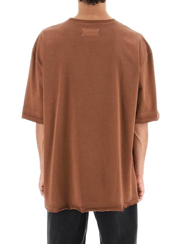 Men's Cotton Short Sleeve T-Shirt Brown - MAISON MARGIELA - BALAAN 3