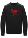 Red Zebra Printing Brushed Sweatshirt Black - PAUL SMITH - BALAAN 2