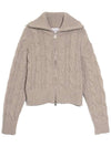 Patch Cable Two Way Zip-up Cardigan Beige - HARDCORE HAPPINESS - BALAAN 3