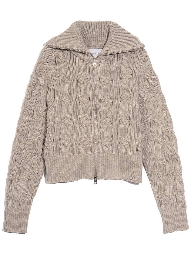 Patch Cable Two Way Zip-up Cardigan Beige - HARDCORE HAPPINESS - BALAAN 3