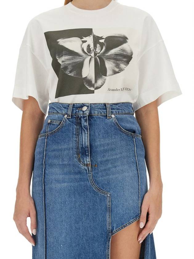 Alexander McQueen Photographic Orchid T-Shirt - ALEXANDER MCQUEEN - BALAAN 4