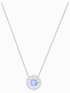 Una Crystal Round Cut Necklace Blue Silver - SWAROVSKI - BALAAN 2