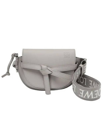 Mini Gate Dual Soft Calfskin Cross Bag Pearl Grey - LOEWE - BALAAN 1