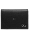 Gancini Leather Card Wallet Black - SALVATORE FERRAGAMO - BALAAN 2