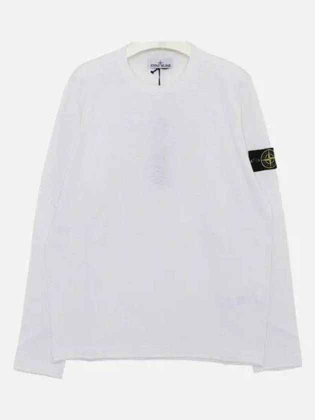 Compass Badge Ribbed Cotton Knit Top White - STONE ISLAND - BALAAN 2