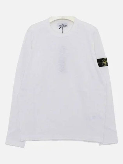 Compass Badge Ribbed Cotton Knit Top White - STONE ISLAND - BALAAN 2