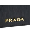 Gold Hardware Leather Card Wallet Black - PRADA - BALAAN 9