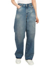 Crop Relaxed Fit Straight Jeans Mid Blue - ACNE STUDIOS - BALAAN 5